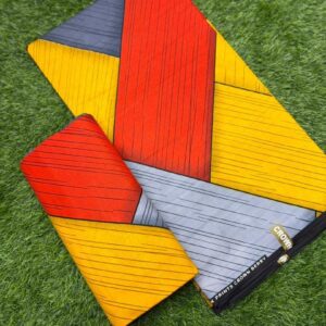 Sunset Geometry Ankara – Multicolor Panel Design (6 Yards)