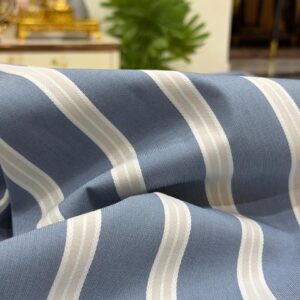 Dark Grey Senator Fabric with White Stripes