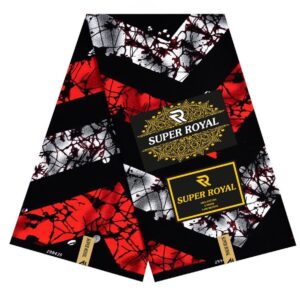 Super Royal Ankara – Classic Red Abstract Print (6 Yards)
