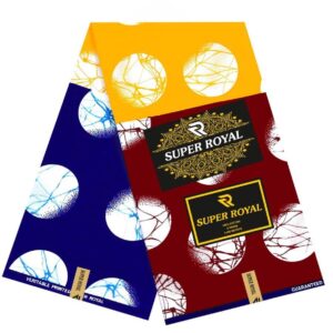 Super Royal Ankara – Red, Blue & White Circle Print (6 Yards)