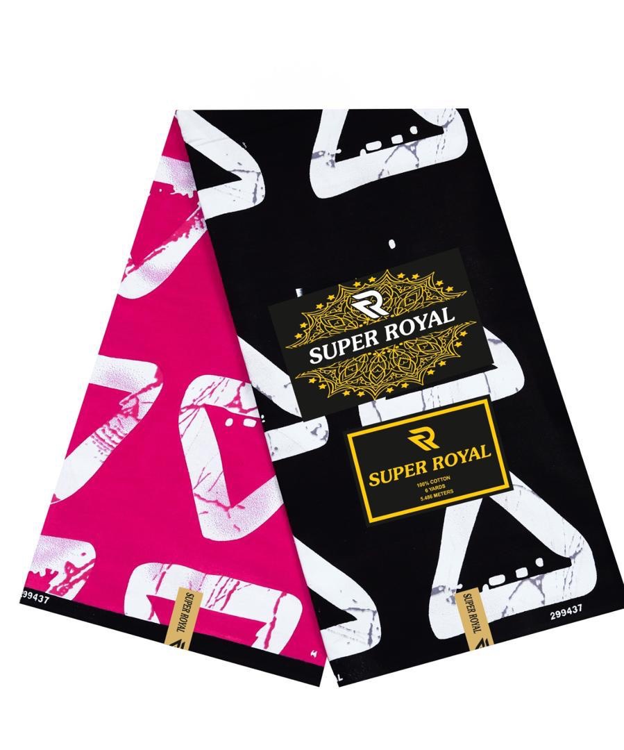 Super Royal Ankara – Bold Pink Contrast Print (6 Yards) 1 Super Royal Ankara – Bold Pink Contrast Print (6 Yards)