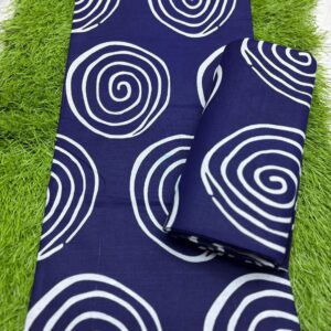 Royal Indigo Swirl Ankara Fabric – 6 Yards Premium Blue African Print for Elegant Styles