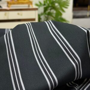 Navy Blue Senator Fabric with White Stripes