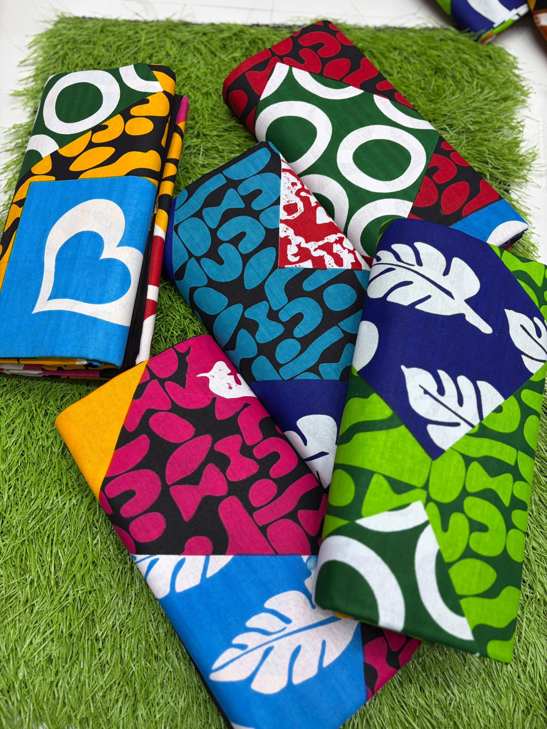 5-in-1 Premium Ankara Fabric Bundle (30 Yards) – Multicolor African Print Collection 1 5-in-1 Premium Ankara Fabric Bundle (30 Yards) – Multicolor African Print Collection