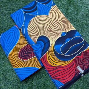 Blue & Mustard Abstract Ankara