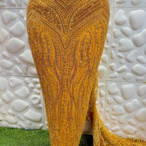 Golden Crown Prestige Lace -Premium Beaded Crystal Embellished 5 Yards