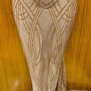 Champagne Gold Crystal Pattern Lace