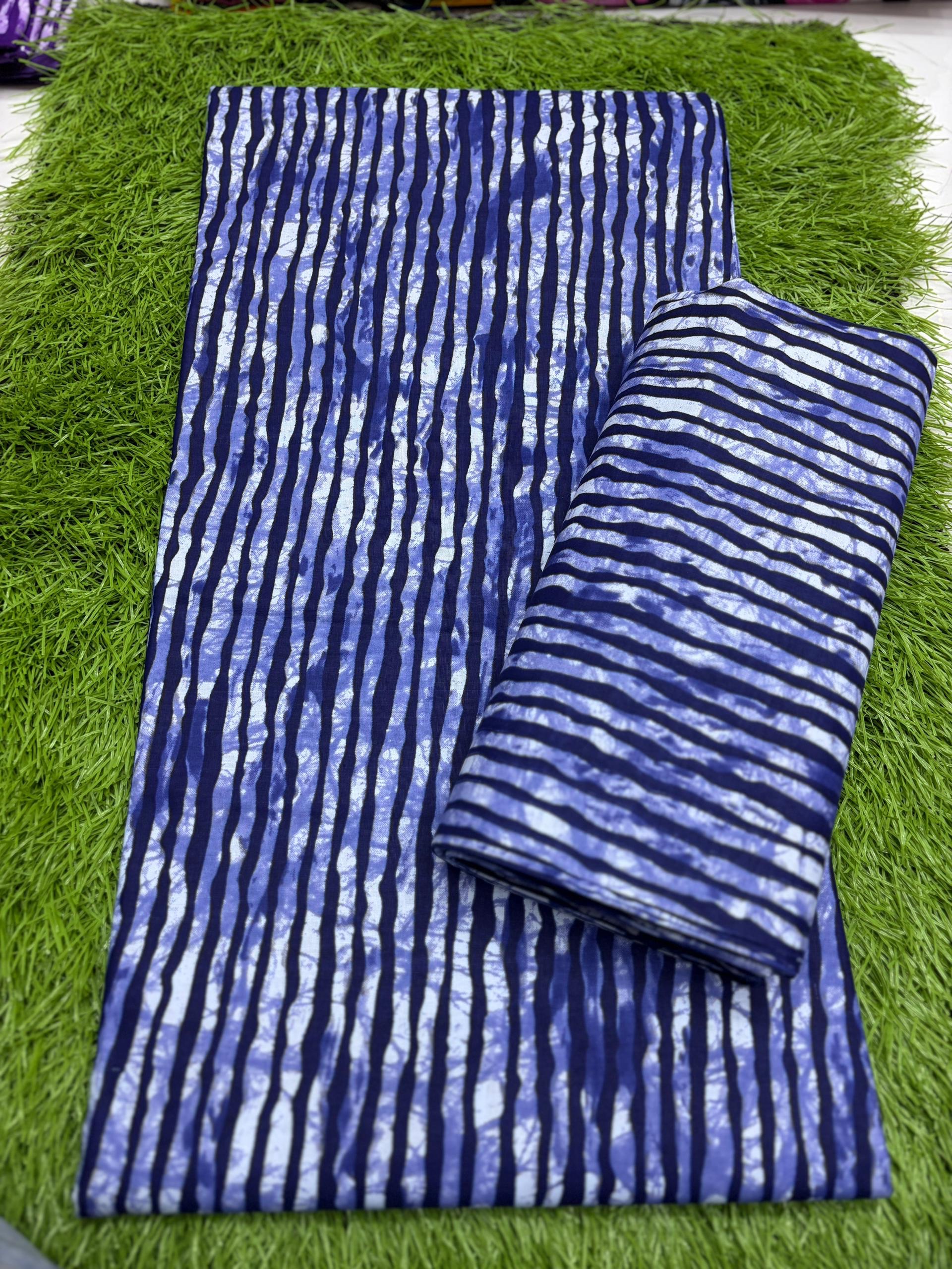 Navy Blue Ankara Fabric – 6 Yards Premium Stripe African Print for Elegant Native Wear 1 Navy Blue Ankara Fabric – 6 Yards Premium Stripe African Print for Elegant Native Wear