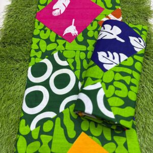 Green Geometric Ankara Fabric (6 Yards) – Vibrant African Print for Unique Styles