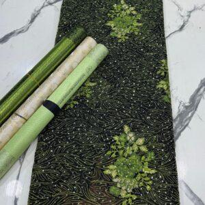 Black & Green Floral Lace