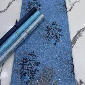 Sky Blue Floral Lace