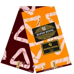 Super Royal Ankara – Mustard & Wine Abstract Print (6 Yards)