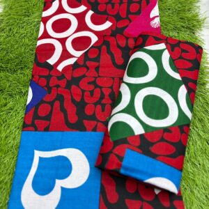 Red Geometric Ankara Fabric (6 Yards) – Bold African Print for Statement Styles