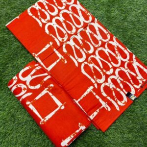 Red & White Bold Graphic Ankara
