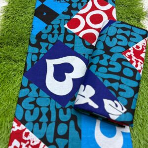 Blue Geometric Ankara Fabric (6 Yards) – Contemporary African Print