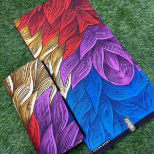 Feather Luxe Ankara – Multicolor Leaf Pattern (6 Yards)