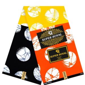 Super Royal Ankara – Yellow & Orange Circle Print (6 Yards)