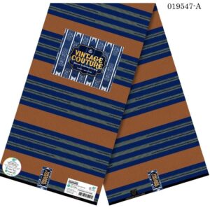 Vintage Couture Bronze Royal Stripe Ankara (019547-A)