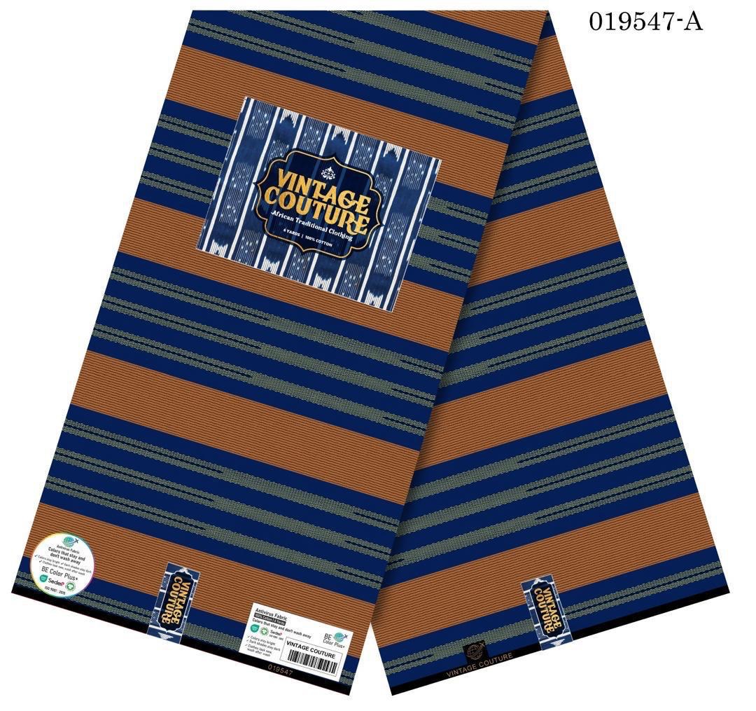 Vintage Couture Bronze Royal Stripe Ankara (019547-A) 1 Vintage Couture Bronze Royal Stripe Ankara (019547-A)
