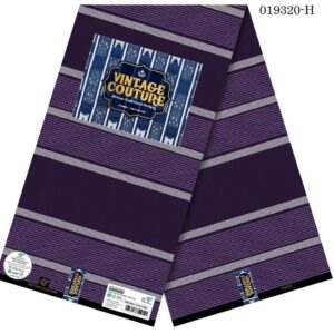 Vintage Couture Royal Lavender Stripe Ankara (019320-H)