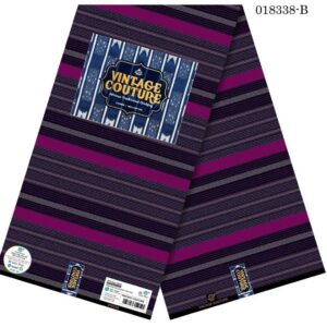 Vintage Couture Magenta Luxe Stripe Ankara (018338-B)