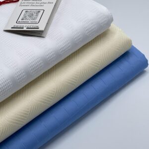 Swiss Cotton Collection – White, Cream & Sky Blue