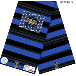 Vintage Couture Midnight Blue Stripe Ankara (019548-D)