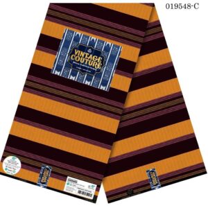 Vintage Couture Gold Ember Stripe Ankara (019548-C)