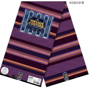 Vintage Couture Plum Stripe Ankara (019319-B)