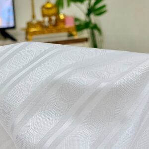 Swiss Filtex Pure White Geometric Jacquard